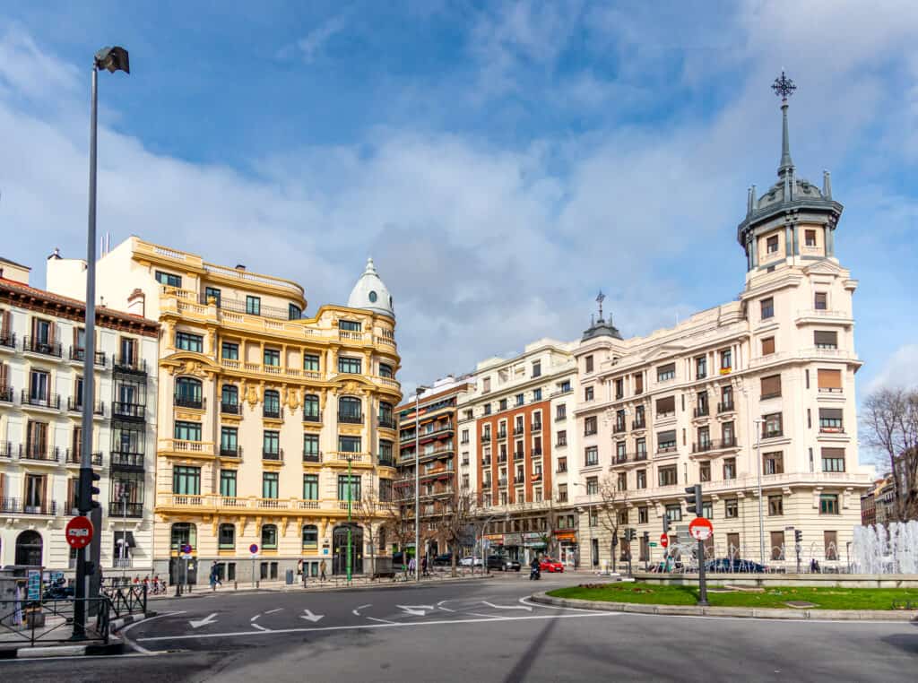 Historic buildings in the center of Madrid, in the Chamberi neighborhood