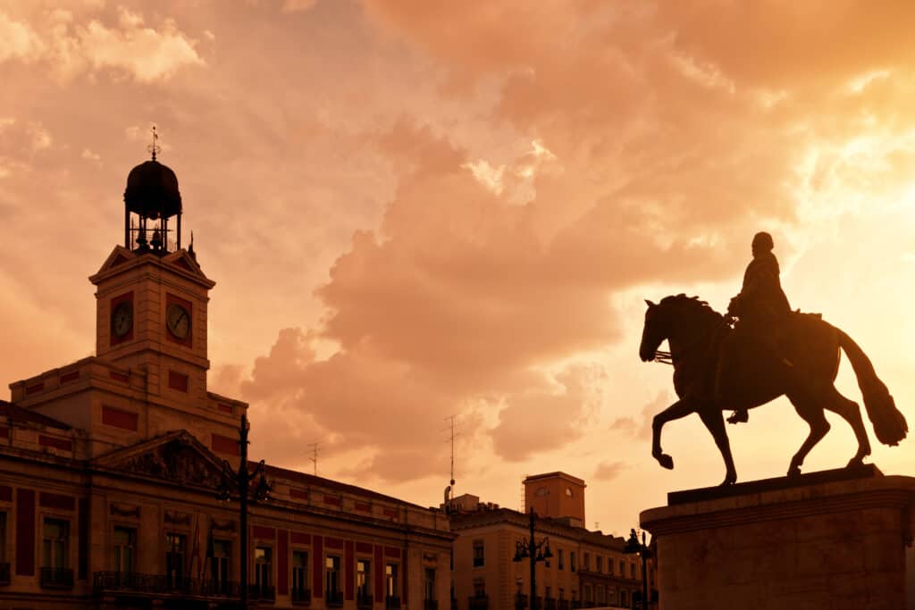 Sunset in Puerta del Sol, Madrid